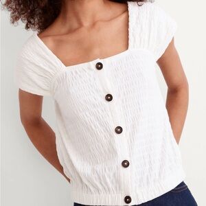 Madewell White Button-Down Women's Top